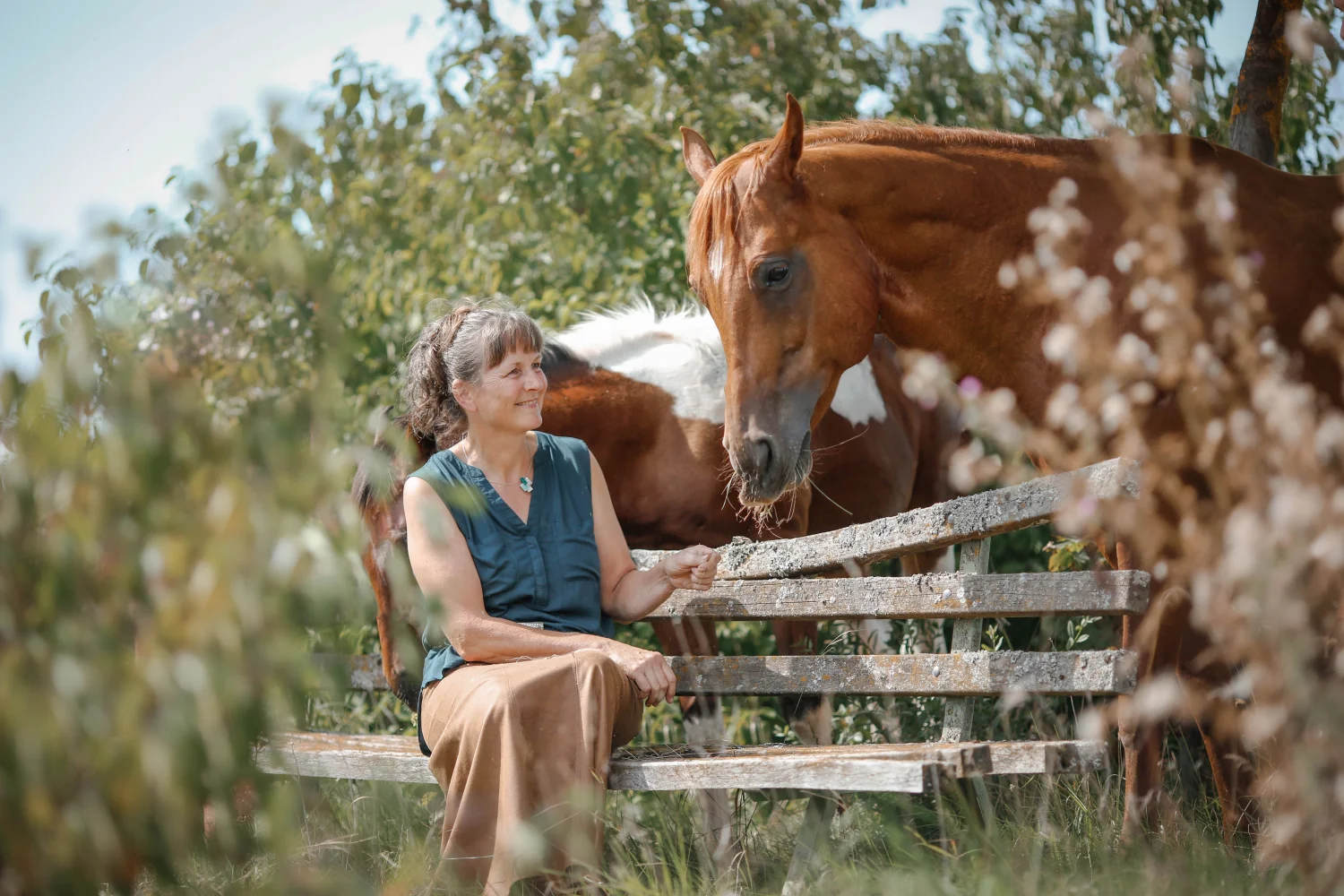 Micky Kayser mit Pferden von Trainings- und Pensionsstall Kayser