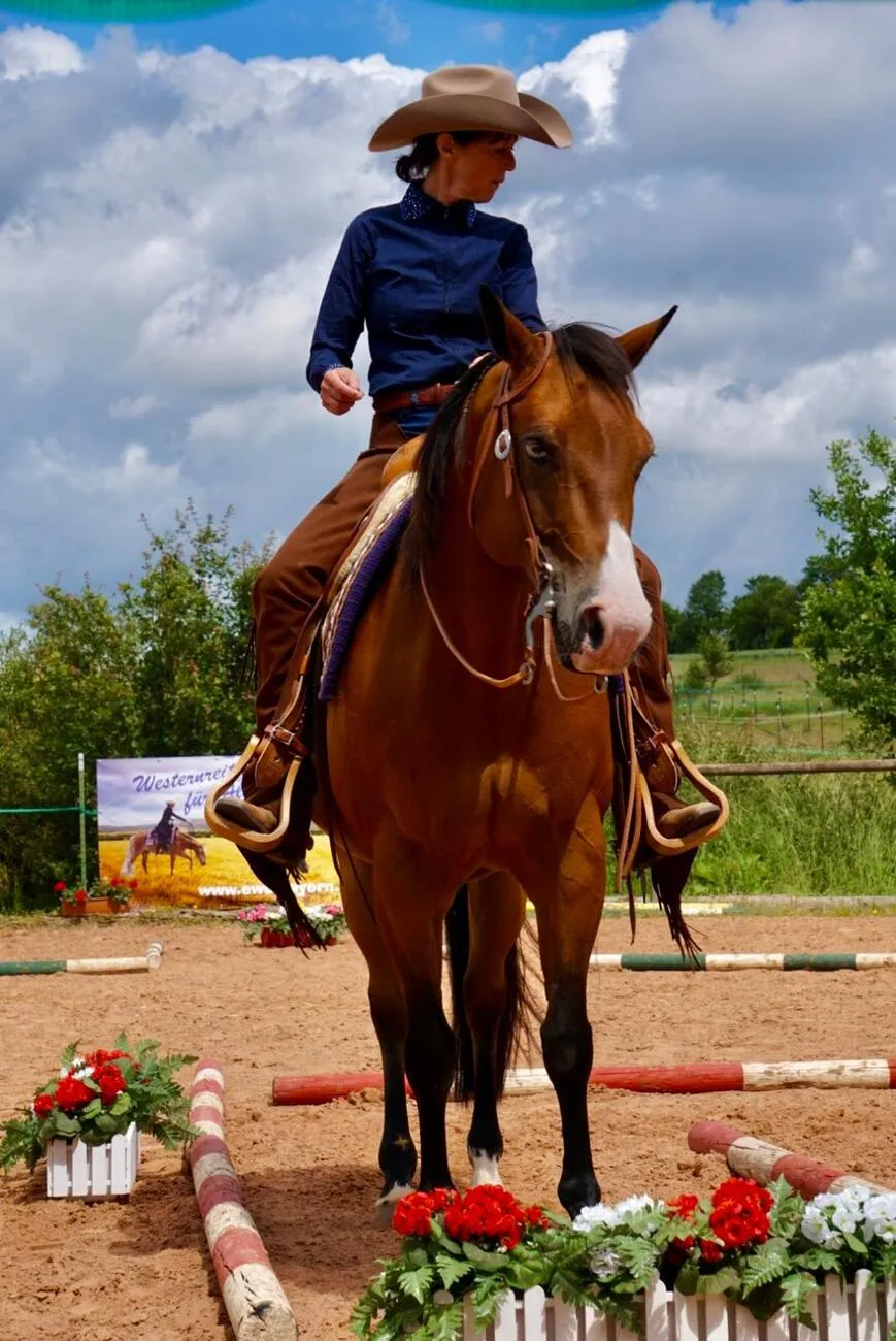 Frau reitet auf einem PferdTrainings- und Pensionsstall Kayser von Michaela Kayser